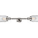 Franklin Restoration Small Bell 2 Light 5 inch Polished Nickel Bath Vanity Light Wall Light in Seedy Glass, Franklin Restoration