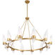 Nouvel 12 Light 45 inch Warm Brass Chandelier Ceiling Light