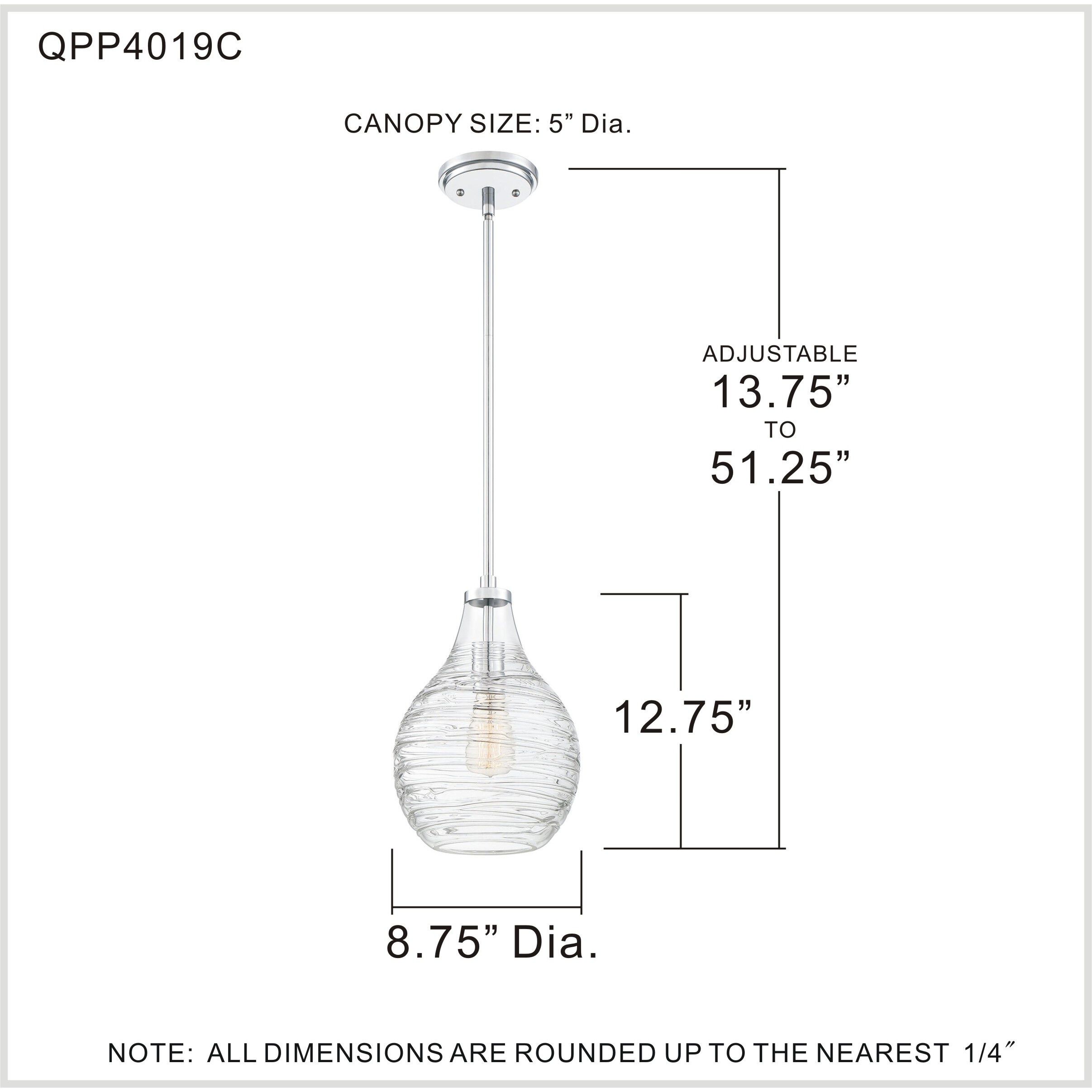 Genie 1 Light 9 inch Polished Chrome Mini Pendant Ceiling Light