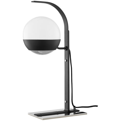 Aly 21 inch 60.00 watt Polished Nickel/Black Table Lamp Portable Light