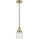 Franklin Restoration Bell LED 5 inch Satin Gold Mini Pendant Ceiling Light in Deco Swirl
