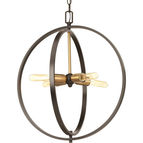 Swing 4 Light Antique Bronze Pendant Ceiling Light, Medium