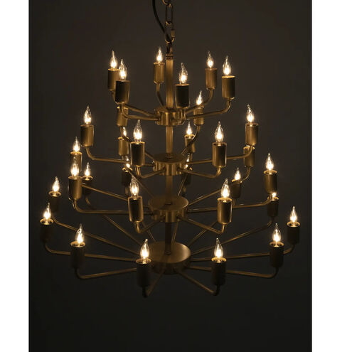 Montoro 32 Light 18.5 inch Antique Brass Chandelier Ceiling Light