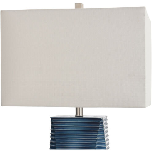 Thame 31.5 inch 100.00 watt Thame Blue and Silver with White Table Lamp Portable Light