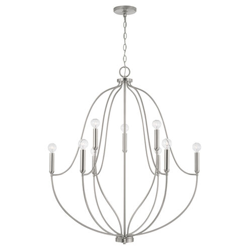 Madison 9 Light 33 inch Brushed Nickel Chandelier Ceiling Light