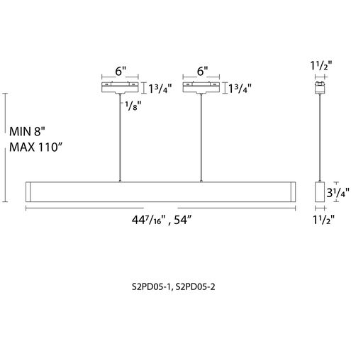Ventrix 1 Light 48 Black Track Fixtures Ceiling Light