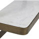 Winnipeg 48 X 30 inch Forged Champagne and Ivory Marble with Tempered Glass Coffee Table