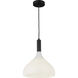 Alora Mood Belleview 1 Light 11.88 inch Matte Black Pendant Ceiling Light in Opal Glass