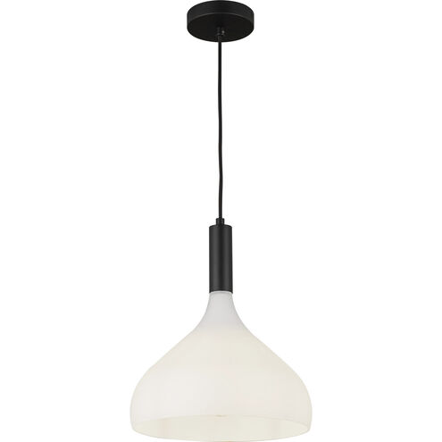 Alora Mood Belleview 1 Light 11.88 inch Matte Black Pendant Ceiling Light in Opal Glass
