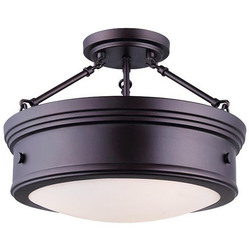 Madison 3 Light 15 inch Oil Rubbed Bronze Semi-Flush Ceiling Light