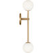 Richard June Sorelle 2 Light 4.5 inch Estate Brass Wall Sconce Wall Light in Standard