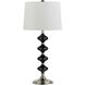 Lendava 30 inch 150 watt Chrome and Metallic Black Table Lamp Portable Light