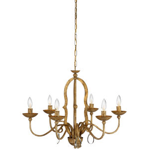 Chelsea House 6 Light Clay with Gold Highlights Chandelier Ceiling Light