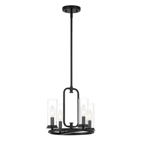Hudson Heights 4 Light 14 inch Matte Black Pendant Convertible Ceiling Light