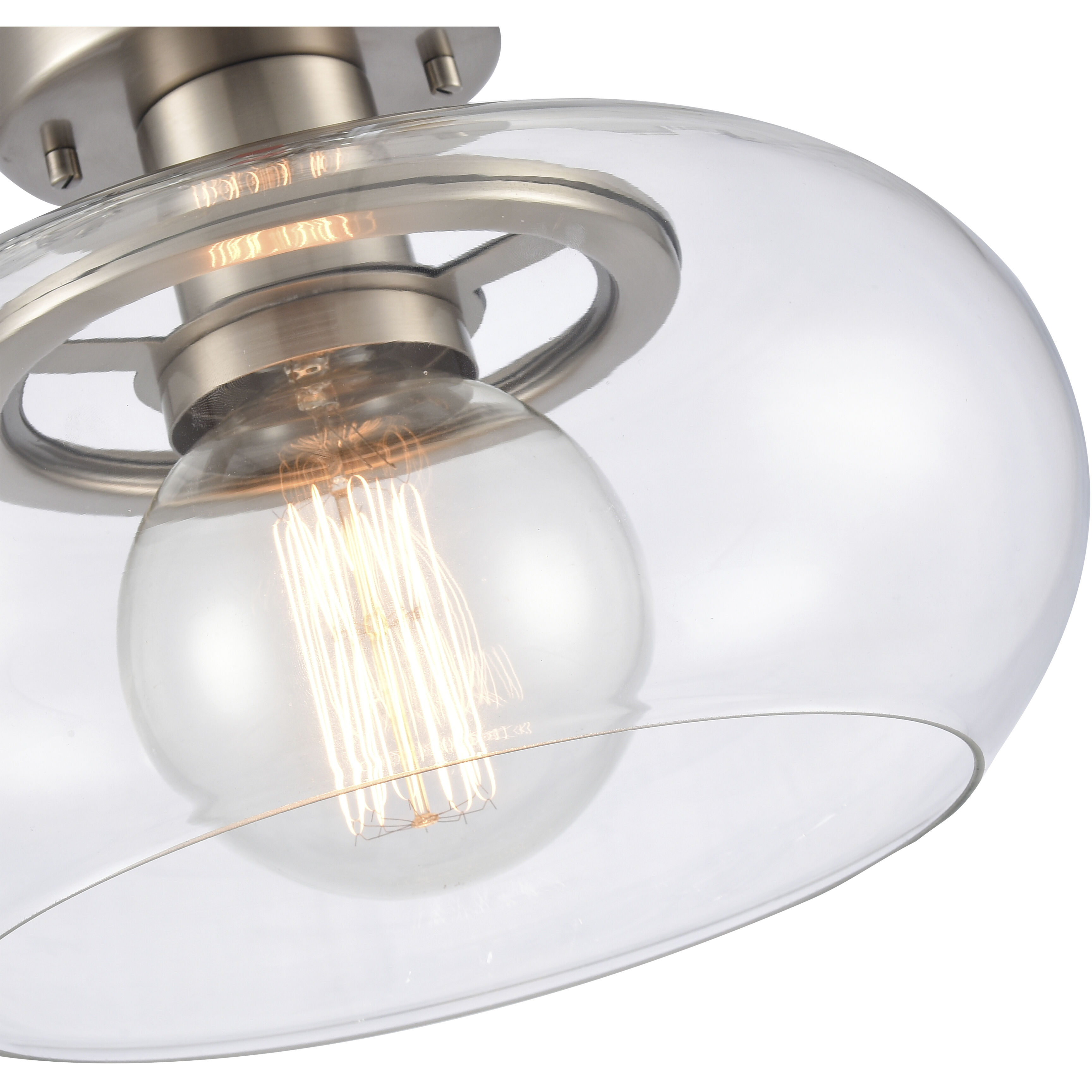 Clement 1 Light 13 inch Antique Nickel Semi Flush Mount Ceiling Light