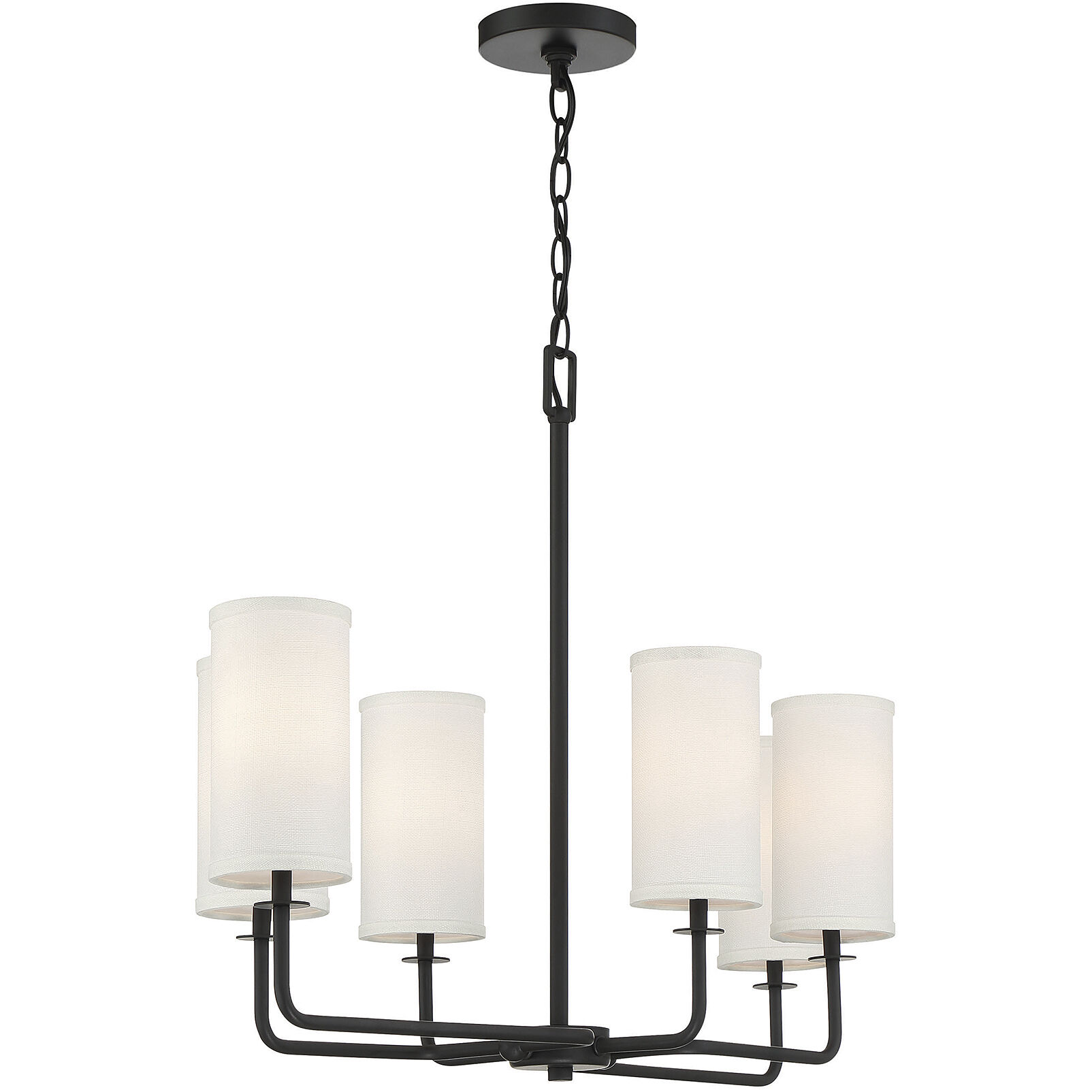 Powell 6 Light 35 inch Matte Black Linear Chandelier Ceiling Light, Essentials
