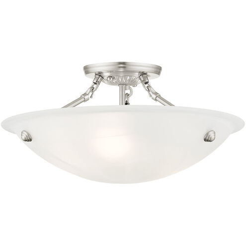 Oasis 3 Light 16 inch Brushed Nickel Semi-Flush Mount Ceiling Light
