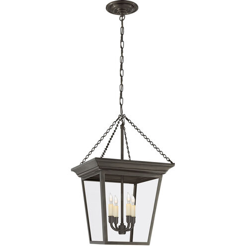 Chapman & Myers Cornice 4 Light 14.5 inch Bronze Lantern Pendant Ceiling Light, Small