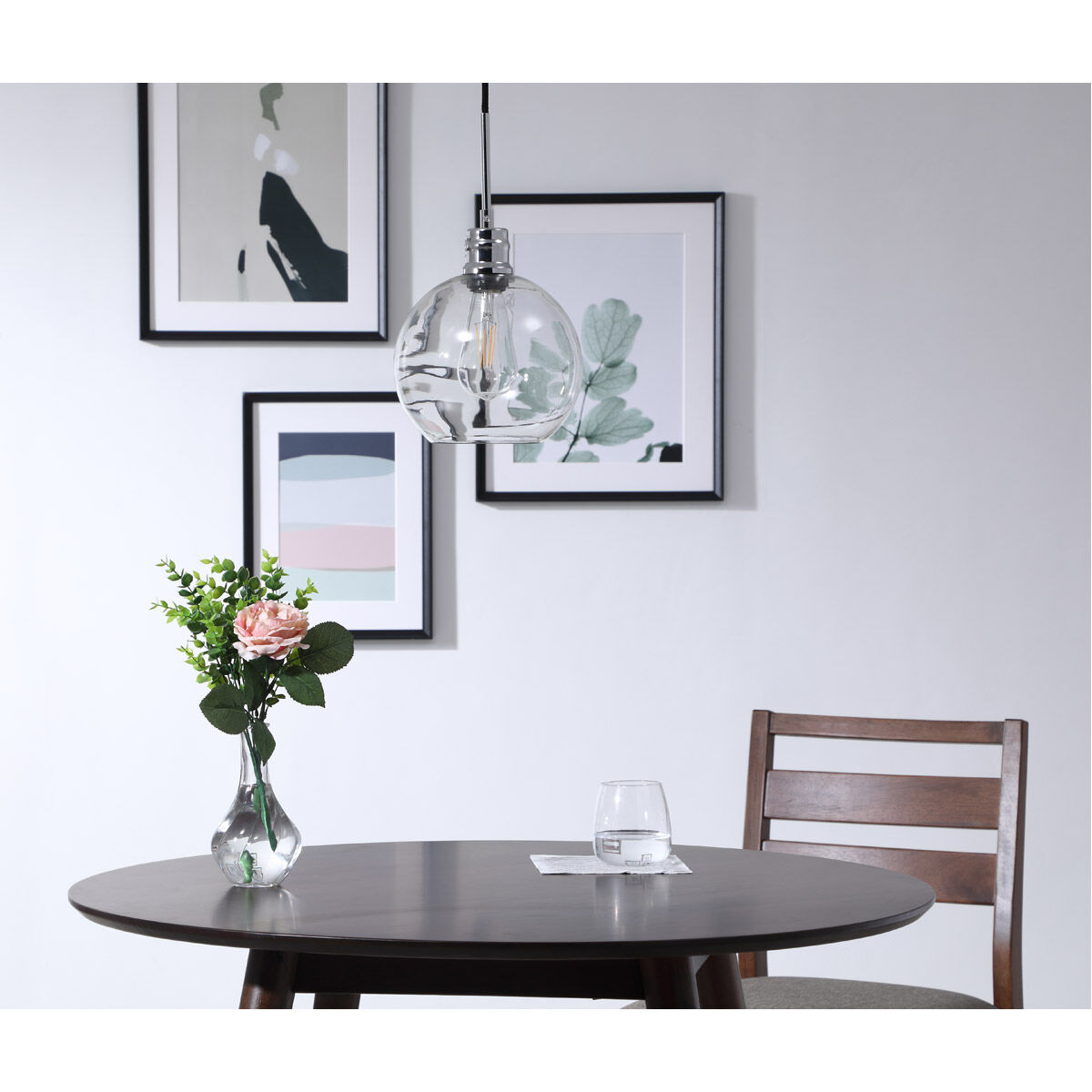 Emett 1 Light 8 inch Chrome Pendant Ceiling Light