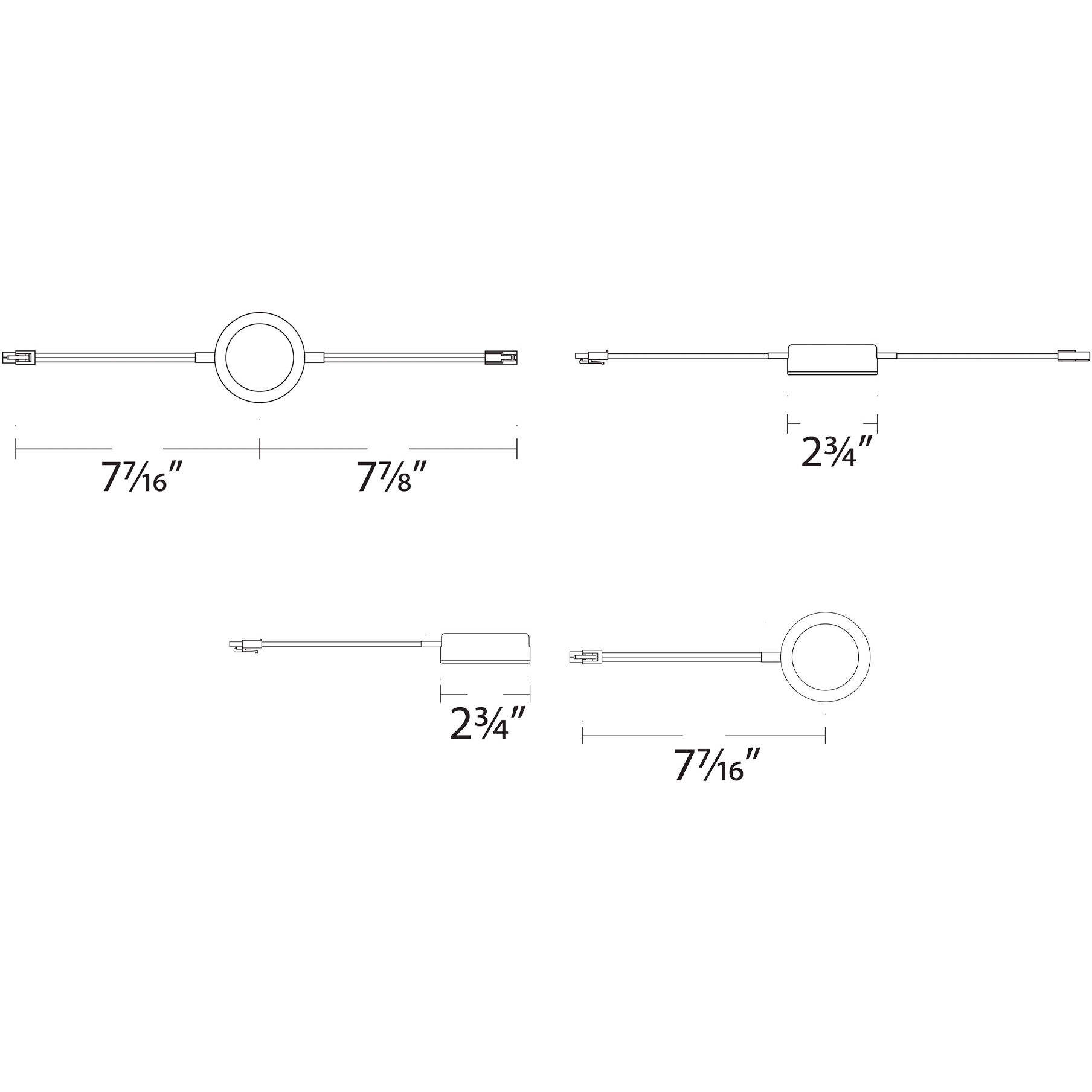 Line Voltage Puck Light LED Brushed Nickel Button Light, WAC Limited
