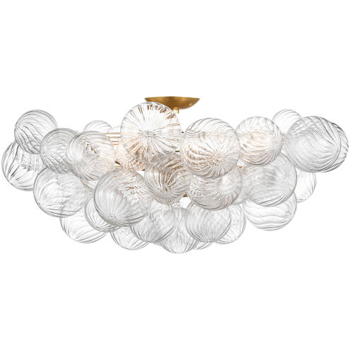 Julie Neill Talia LED 37.5 inch Gild and Clear Swirled Glass Flush Mount Ceiling Light, Grande