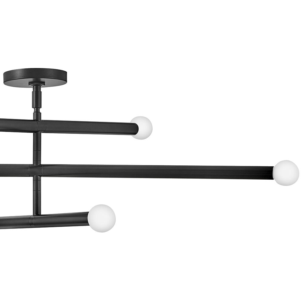 Millie LED 35.75 inch Black Chandelier Ceiling Light, Semi-Flush Mount