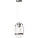 Alcove 1 Light 7.8 inch Coastal Burnished Steel Outdoor Pendant in Clear