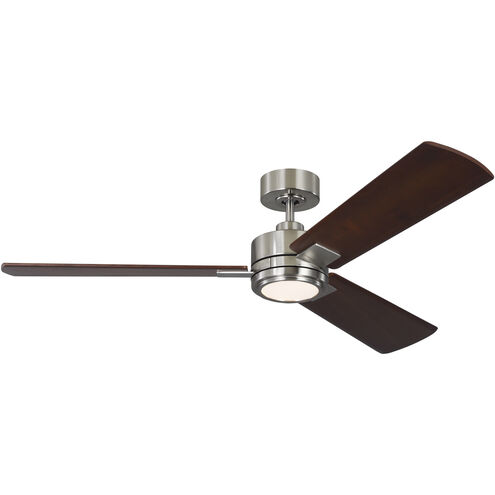 Lauren Ralph Lauren Harris 56 inch Brushed Steel with Dark Walnut Blades Ceiling Fan