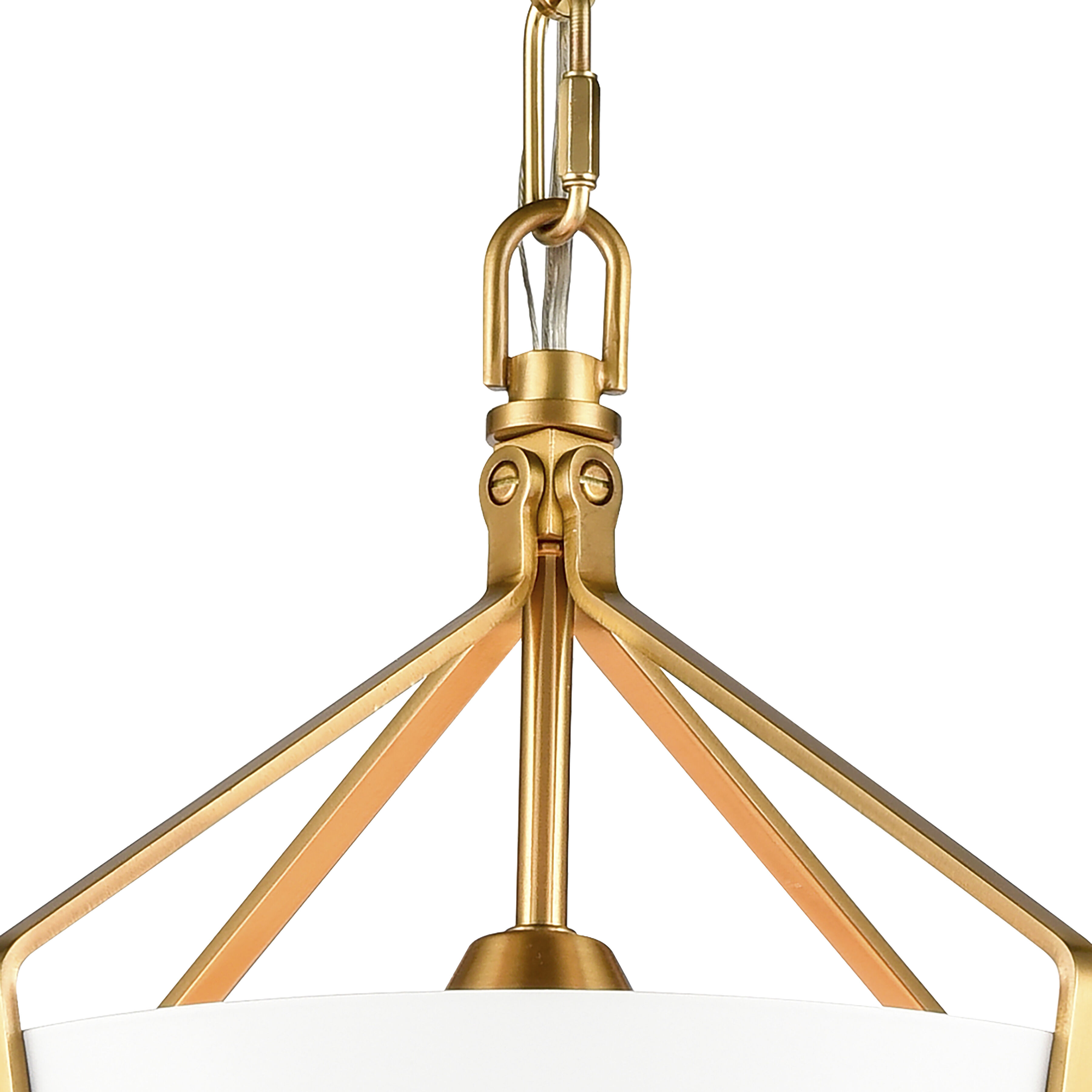 Marin 1 Light 10.5 inch Satin Brass with White Pendant Ceiling Light