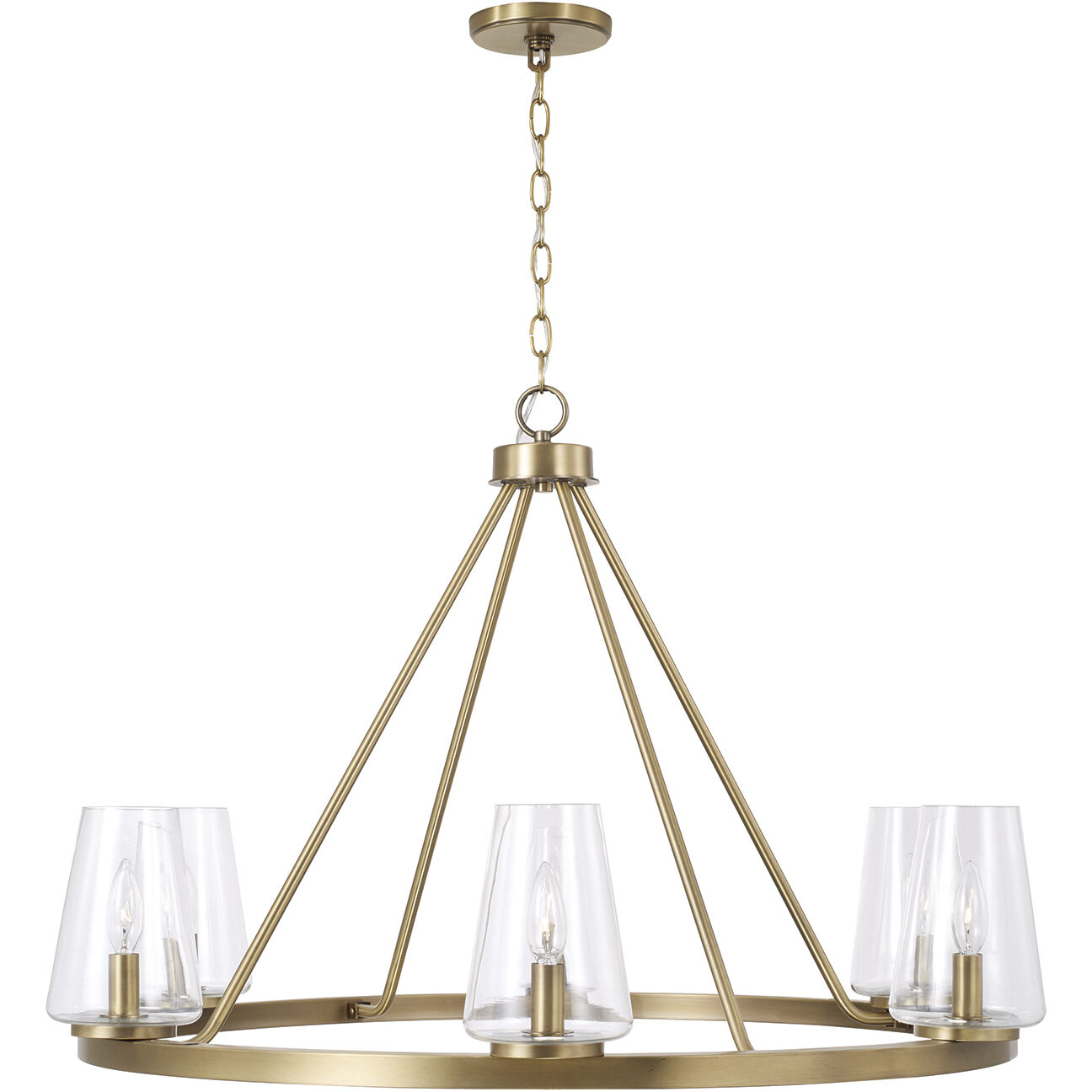 Aaron 6 Light 36 inch Aged Brass Chandelier Ceiling Light