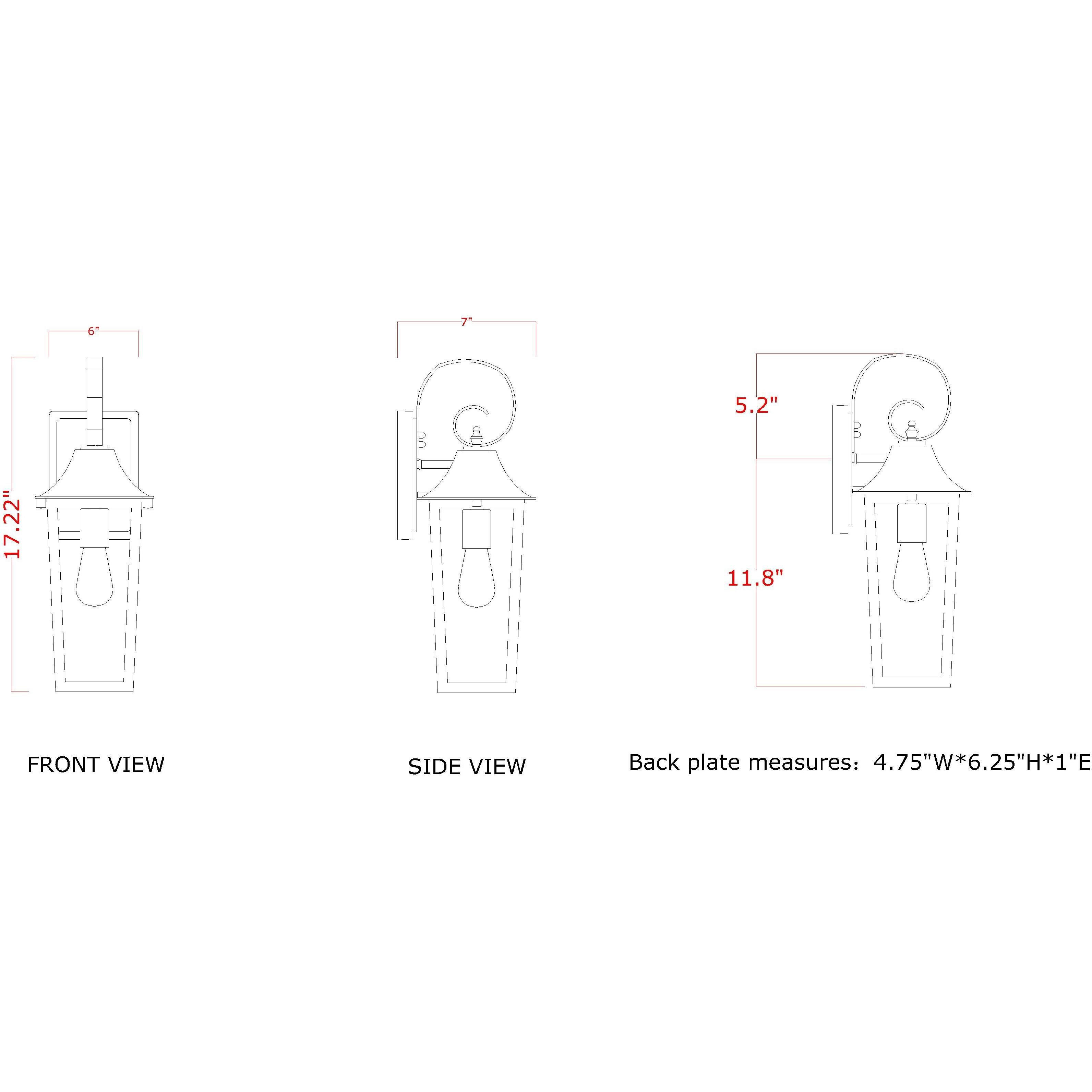 Gannon Outdoor Wall Light in Black, G9