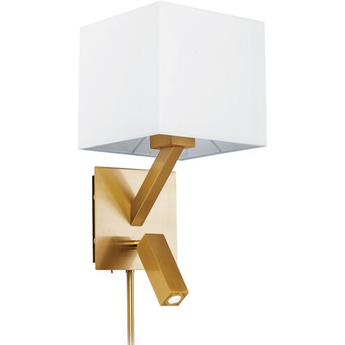 LED Reading Light 2 Light 7 inch Aged Brass Wall Sconce Wall Light