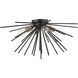 Tribeca 4 Light 25 inch Shiny Black with Polished Brass Accents Flush Mount Ceiling Light, Large