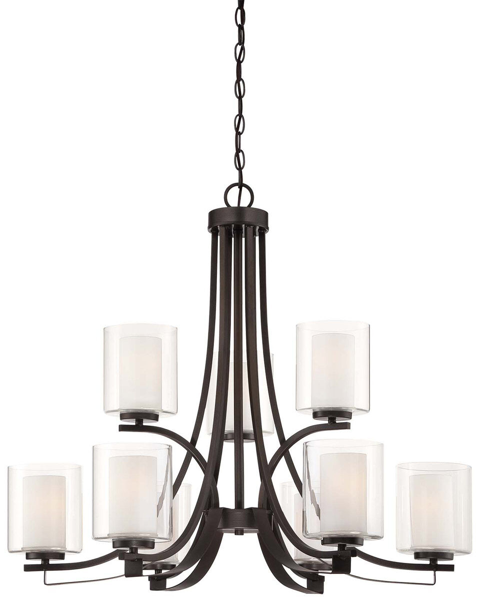 Parsons Studio 9 Light 31.5 inch Smoked Iron Chandelier Ceiling Light