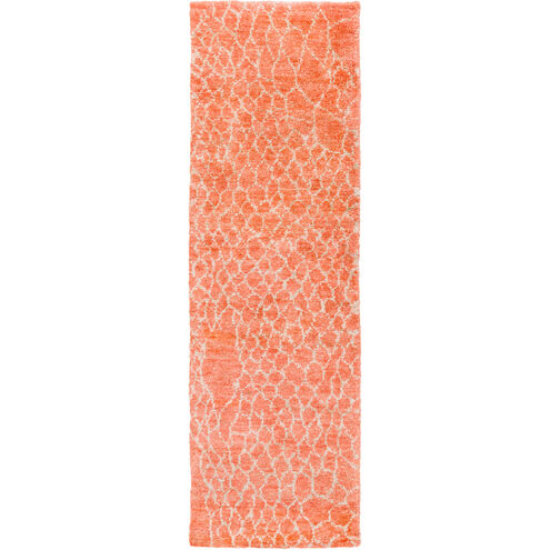 Bjorn 96 X 30 inch Bright Orange, Khaki, Dark Brown Rug
