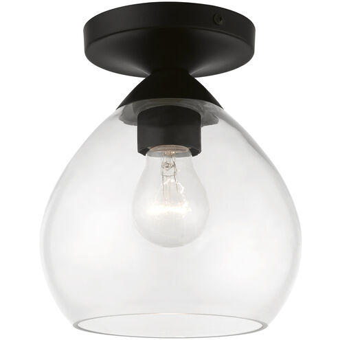 Catania 1 Light 7 inch Black Semi-Flush Ceiling Light