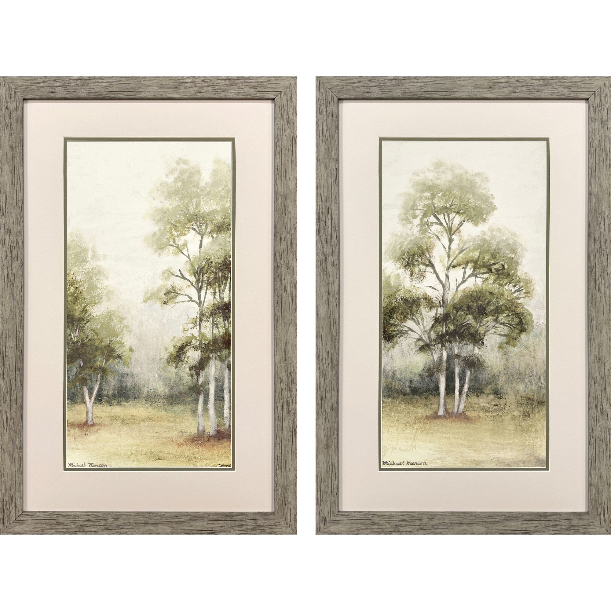Forest Walk Green and Gray Framed Art, Propac