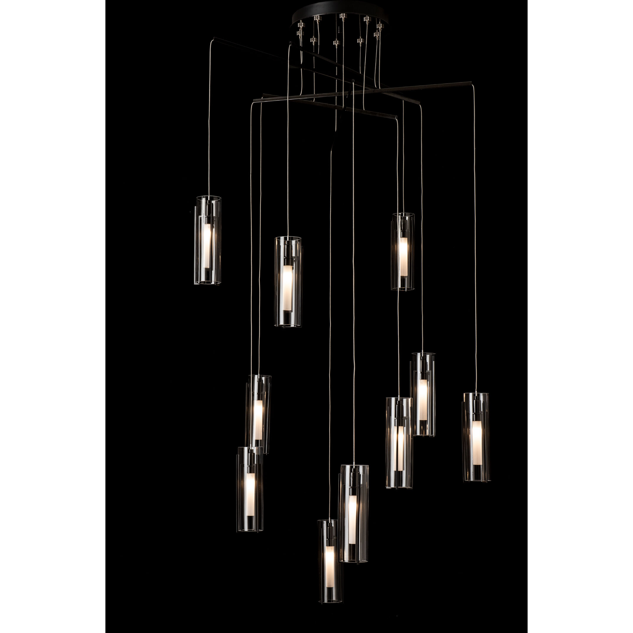 Exos 10 Light 34.9 inch Ink Mobile Pendant Ceiling Light in Clear