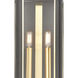 Portico 2 Light 21 inch Charcoal with Brushed Brass Outdoor Sconce