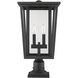 Seoul 2 Light 21.75 inch Black Outdoor Pier Mounted Fixture in 13.25
