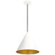 Conos Family 1 Light 14 inch Matte White with Champagne Gold Interior Pendant Ceiling Light