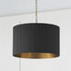 Donovan 3 Light 19.75 inch Black Stain and Matte Brass Pendant Ceiling Light