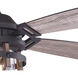 Barnes 21.26 inch Matte Black and Rustic Oak with Driftwood-Black Walnut Blades Ceiling Fan