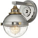 Fletcher 1 Light 7.75 inch Polished Nickel with Heritage Brass Vanity Light Wall Light