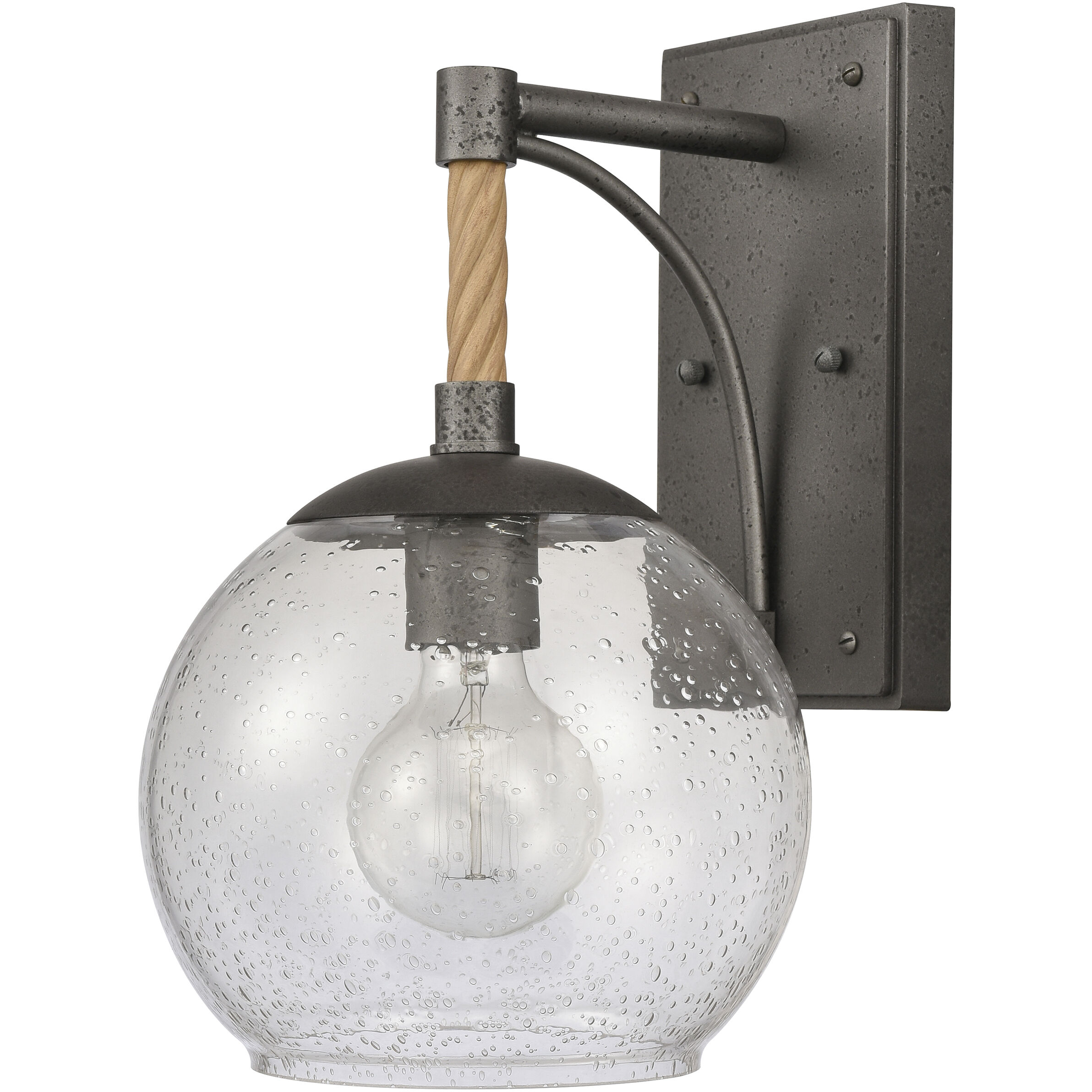 Orlando 1 Light 13.5 inch Iron with Natural Outdoor Wall Sconce