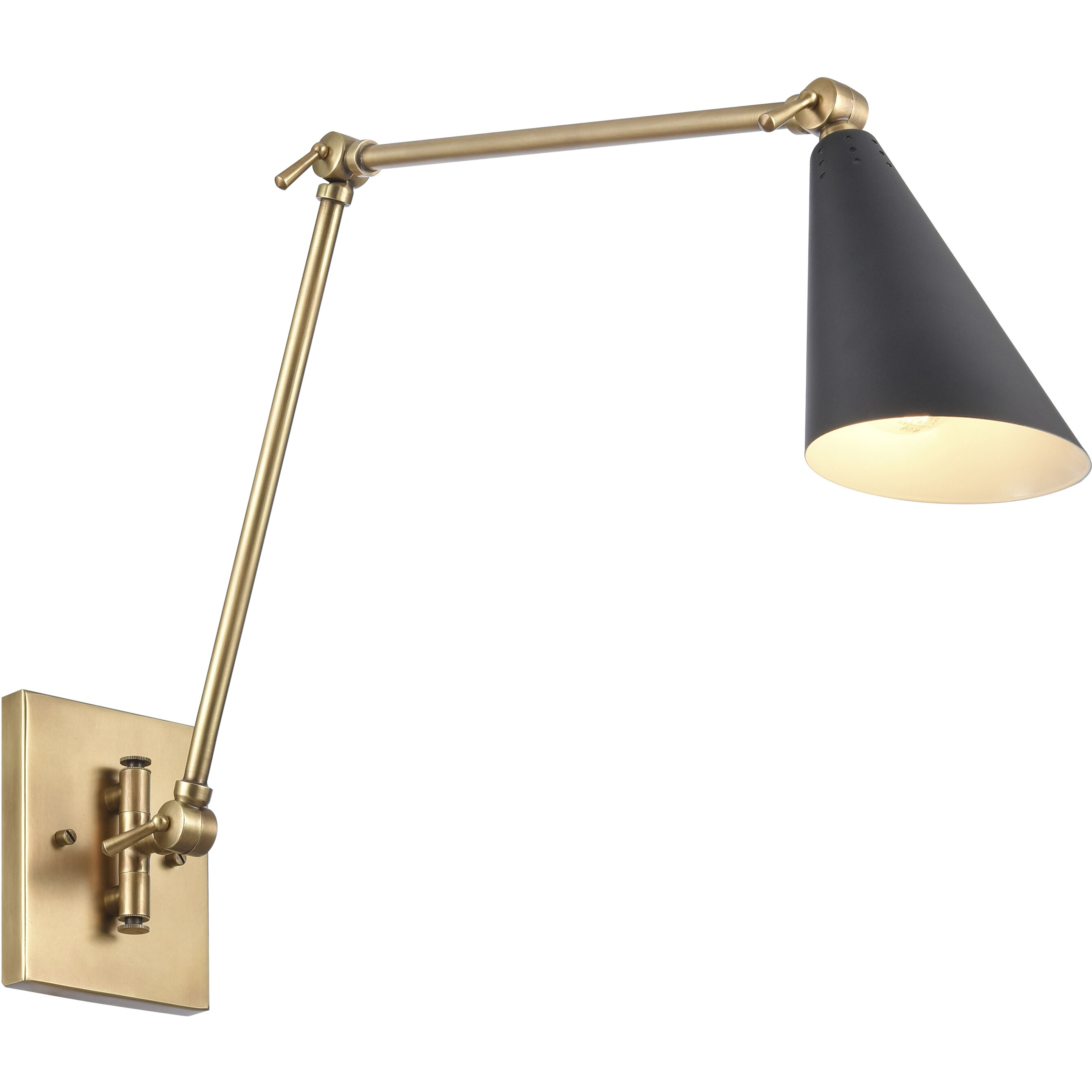 Luca 22.5 inch 60 watt Natural Brass Swingarm Sconce Wall Light
