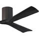Atlas Irene-3H 60 inch Textured Bronze with Matte Black Blades Ceiling Fan, Flush Mounted