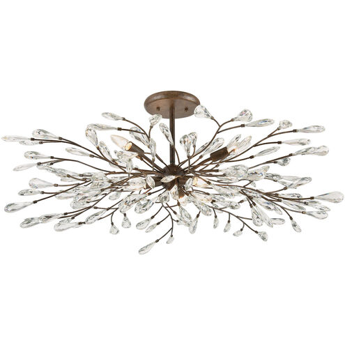Trey 6 Light 41 inch Sunglow Bronze Semi Flush Mount Ceiling Light
