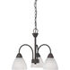 Tia 3 Light 17.75 inch Painted Bronze Chandelier Ceiling Light