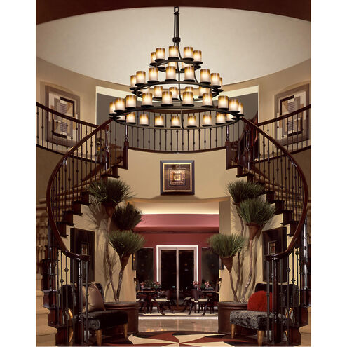 Fusion 45 Light 60 inch Dark Bronze Chandelier Ceiling Light in Incandescent, Seeded Fusion